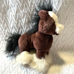 GANZ Webkinz HS139 Lil Kinz Clydesdale Brown and Black Horse Plush